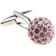 Pink disco ball cufflinks