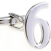 Number 6 cufflinks - Click Image to Close