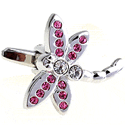 Pink wings dragonfly cufflinks