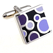 Purple dots cufflinks - Click Image to Close