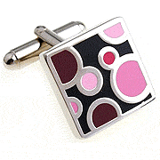 Red dots cufflinks - Click Image to Close