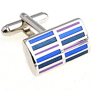 Purple and blue stripes rectangle cufflinks