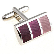 3 bold red strips rectangle cufflinks - Click Image to Close