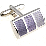 3 bold purple strips rectangle cufflinks