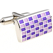 Convex purple rectangle matrix cufflinks - Click Image to Close