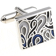 Grey irregular round pattern cufflinks
