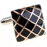 Snack patterned square cufflinks - Click Image to Close