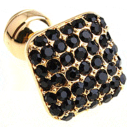 Black spot golden shining square cufflinks - Click Image to Close