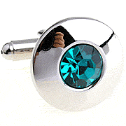 Plain spot green shining cufflinks