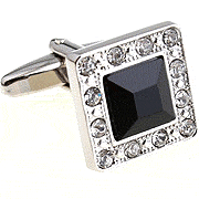 Elegant black spot square shining cufflinks - Click Image to Close