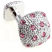 Two headed spot purple bling cufflinks