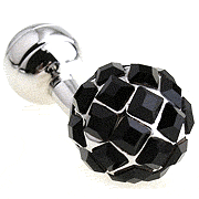 Black shining disco ball cufflinks - Click Image to Close