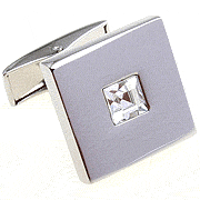 Small white bling cufflinks