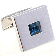 Small blue bling cufflinks - Click Image to Close