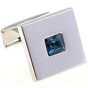 Small blue bling cufflinks