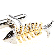 Fish bone cufflinks - Click Image to Close
