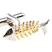 Fish bone cufflinks