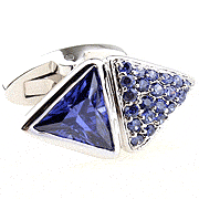 Purple crystal rhombus cufflinks