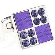 Purple squares and dice four cufflinks - Click Image to Close