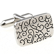 Metal swirl pattern solid color cufflinks - Click Image to Close