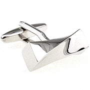 Swirled rectangle solid color cufflinks