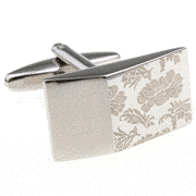 Veiled flower patterned convex triangle solid color cufflinks