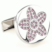 Purple crystal bauhinia cufflinks - Click Image to Close