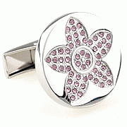 Purple crystal bauhinia cufflinks