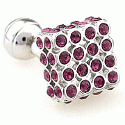 3D square spot purple blings cufflinks - Click Image to Close