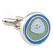 Blue desert round shape cufflinks - Click Image to Close