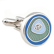 Blue desert round shape cufflinks