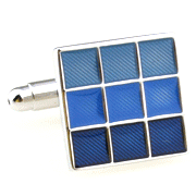 3x3 squares fade out blues stripes square cufflinks - Click Image to Close