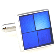 4 squares fade out blue stripes square cufflinks