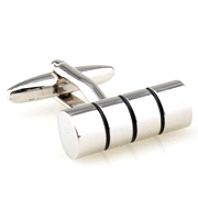 3 stripes cylinder solid color cufflinks - Click Image to Close