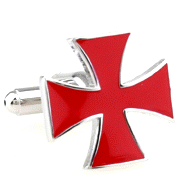 Red cross shape cufflinks - Click Image to Close