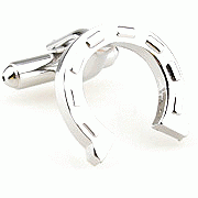 Silver horse shoes cufflinks - Click Image to Close