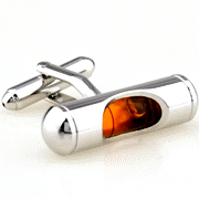Brown bubble level vial cufflinks