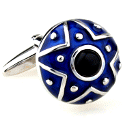 Blue spot star cufflinks