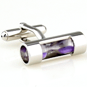 Purple sandglass cufflinks - Click Image to Close