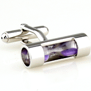 Purple sandglass cufflinks