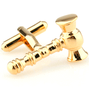 Golden court hammer cufflinks