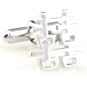 "囍" cufflinks
