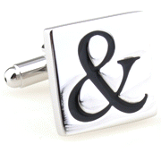 "&" sign square cufflinks