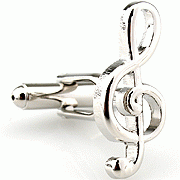 Treble clef cufflinks - Click Image to Close