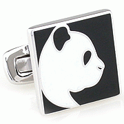 Panda lateral face cufflinks - Click Image to Close