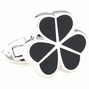 Black triple hearts cufflinks - Click Image to Close
