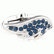 Blue crystal angel wings cufflinks - Click Image to Close