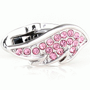 Pink crystal angel wings cufflinks - Click Image to Close