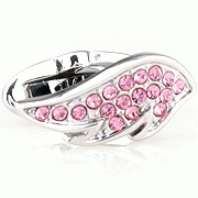 Pink crystal angel wings cufflinks
