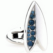 Deep blue crystal petal cufflinks